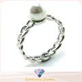 Woman′s Fashion Jewelry Hot Sale 925 Silver Pearl Ring (R10389)